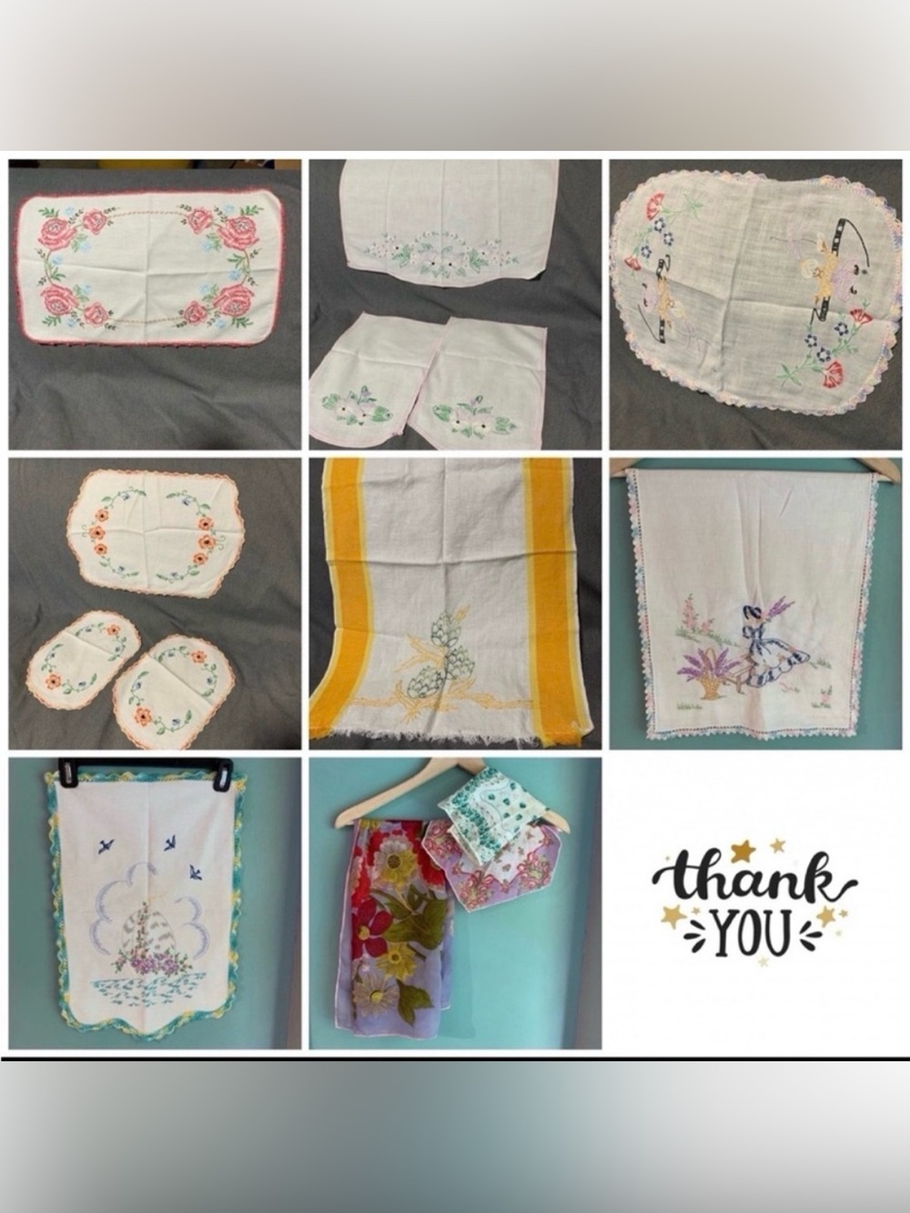 Bundle or Lot of Vintage Vanity & Other Linens